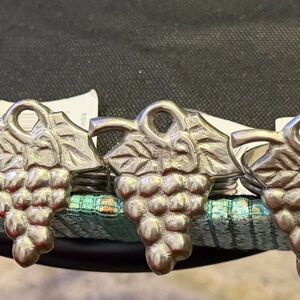 (6) Silver Grape Napkin Rings